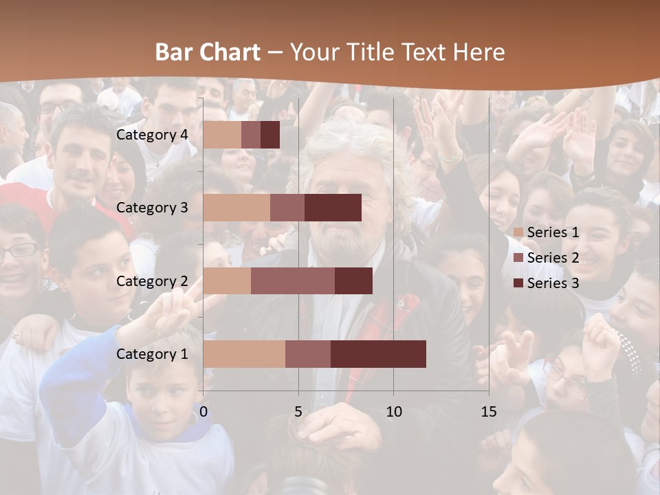 A Large Group Of People Are Gathered Together PowerPoint Template