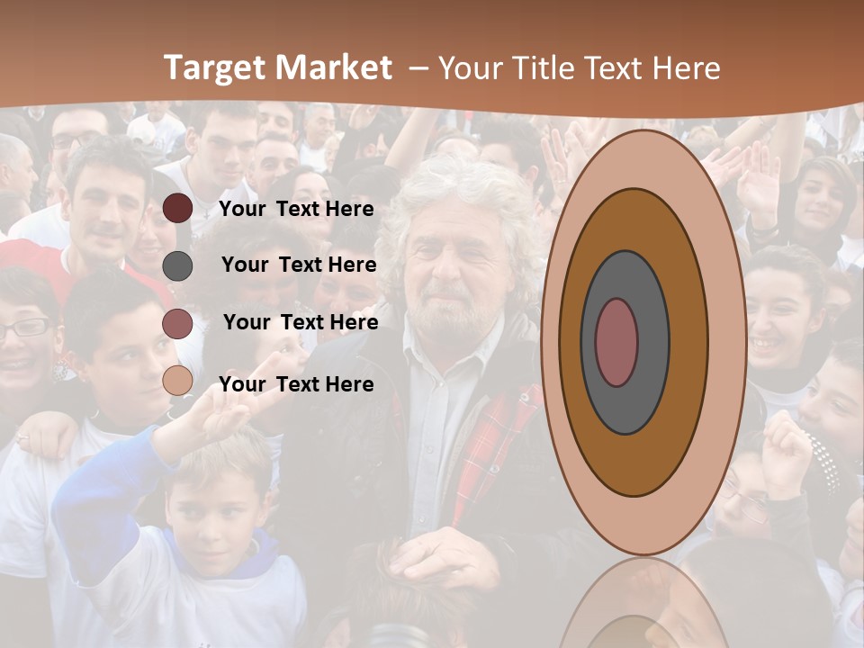 A Large Group Of People Are Gathered Together PowerPoint Template