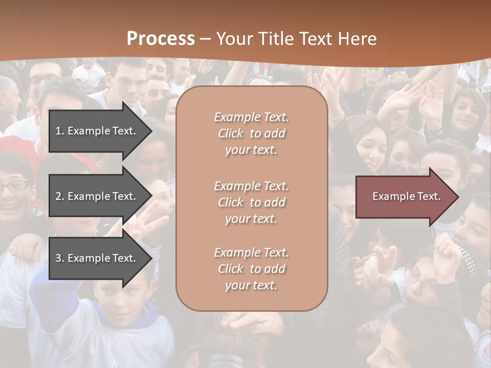 A Large Group Of People Are Gathered Together PowerPoint Template