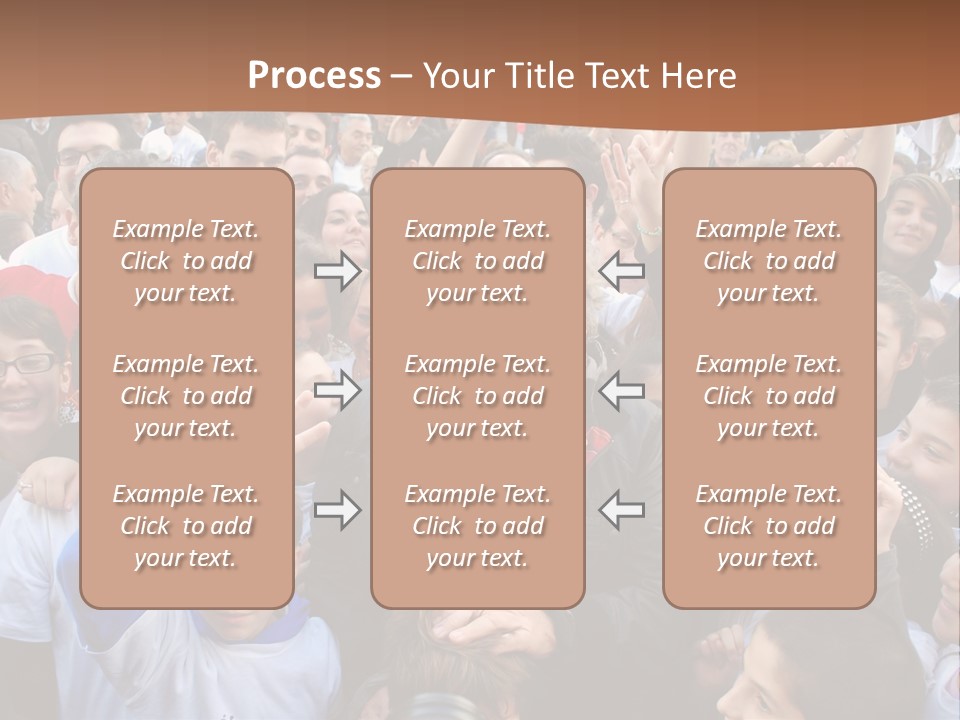 A Large Group Of People Are Gathered Together PowerPoint Template