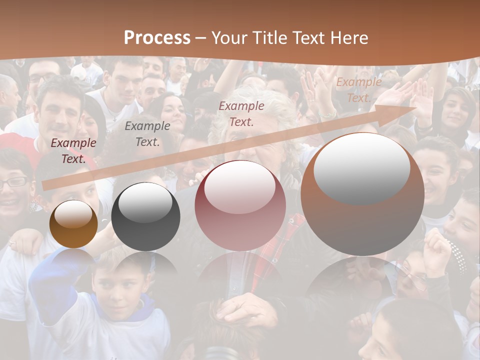 A Large Group Of People Are Gathered Together PowerPoint Template