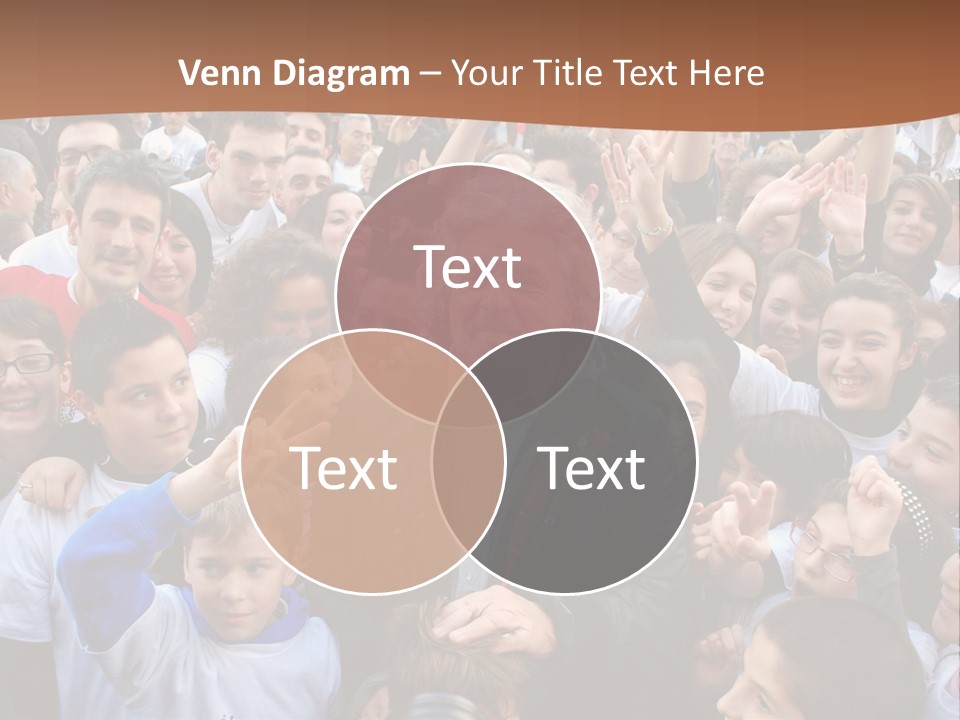 A Large Group Of People Are Gathered Together PowerPoint Template