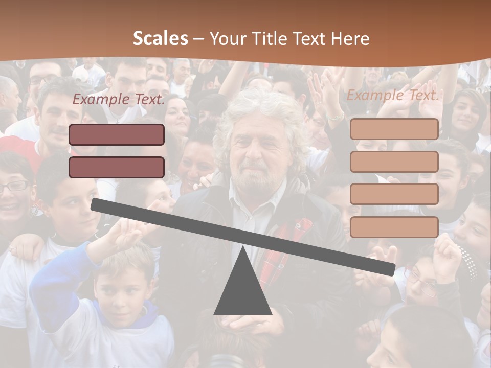 A Large Group Of People Are Gathered Together PowerPoint Template