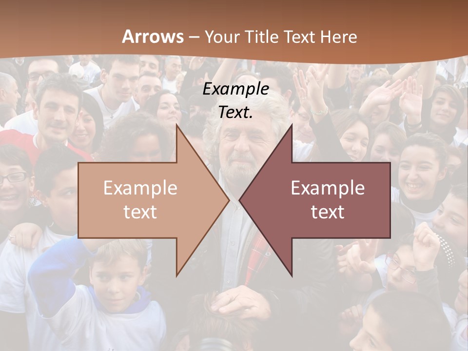 A Large Group Of People Are Gathered Together PowerPoint Template