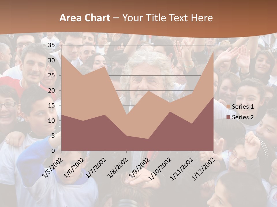 A Large Group Of People Are Gathered Together PowerPoint Template
