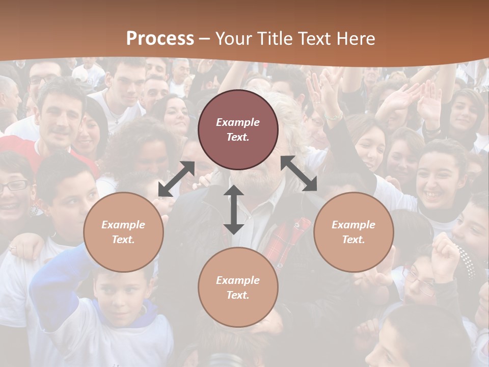 A Large Group Of People Are Gathered Together PowerPoint Template