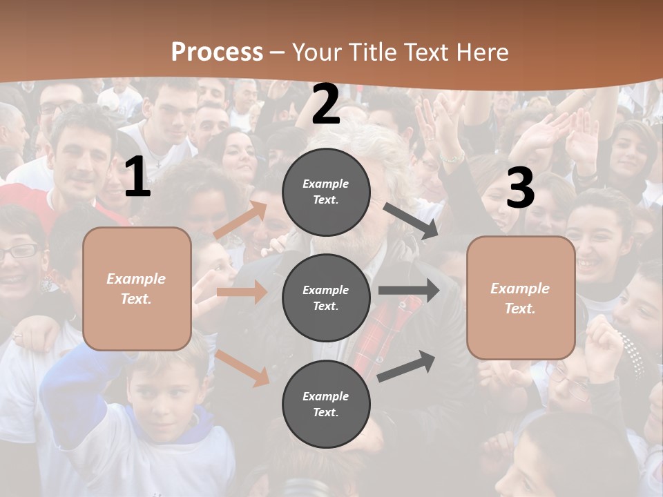A Large Group Of People Are Gathered Together PowerPoint Template