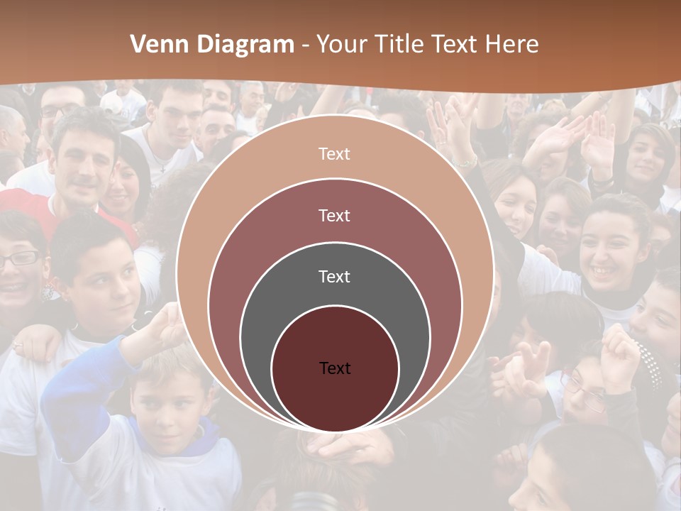 A Large Group Of People Are Gathered Together PowerPoint Template