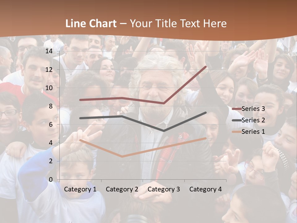 A Large Group Of People Are Gathered Together PowerPoint Template