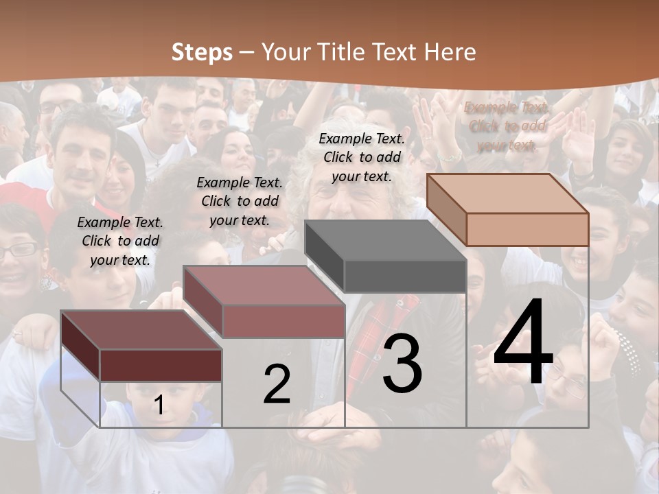 A Large Group Of People Are Gathered Together PowerPoint Template