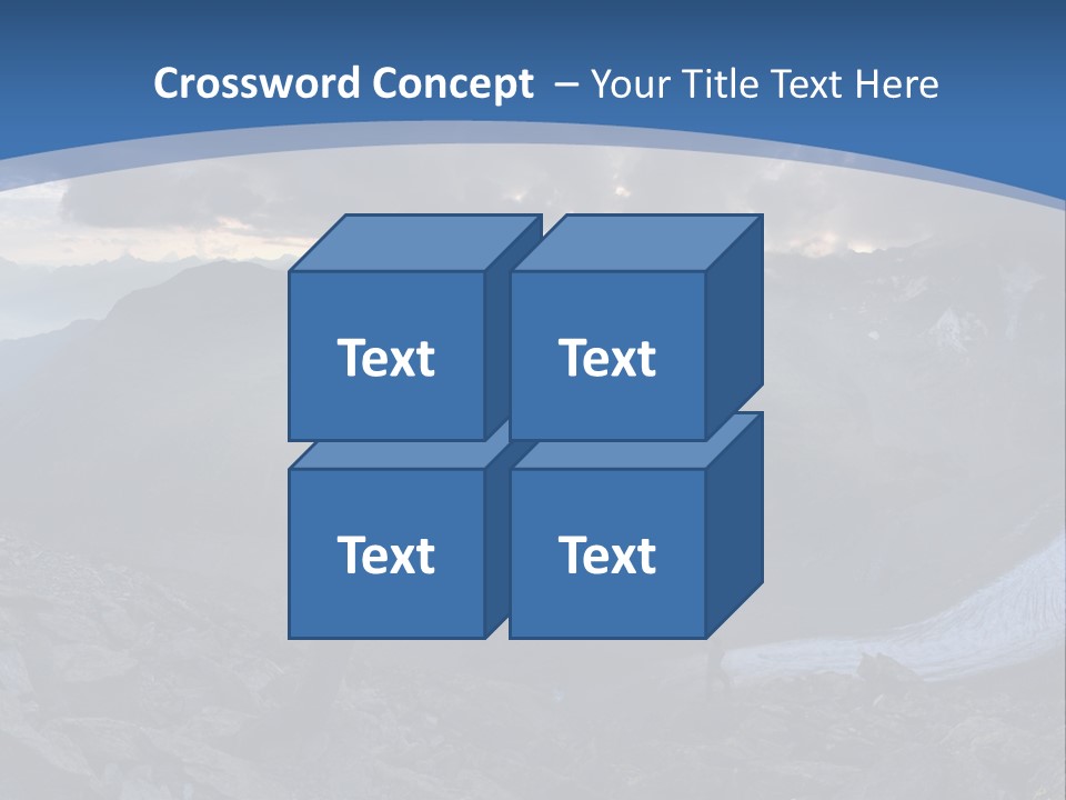 A Mountain Scene With The Sun Shining Through The Clouds PowerPoint Template