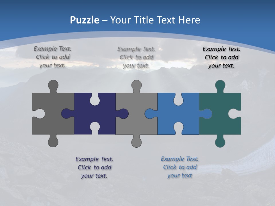 A Mountain Scene With The Sun Shining Through The Clouds PowerPoint Template