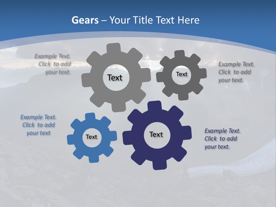 A Mountain Scene With The Sun Shining Through The Clouds PowerPoint Template