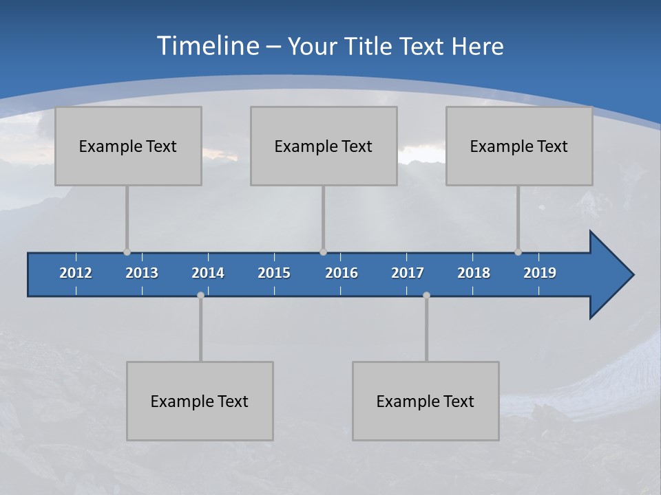A Mountain Scene With The Sun Shining Through The Clouds PowerPoint Template
