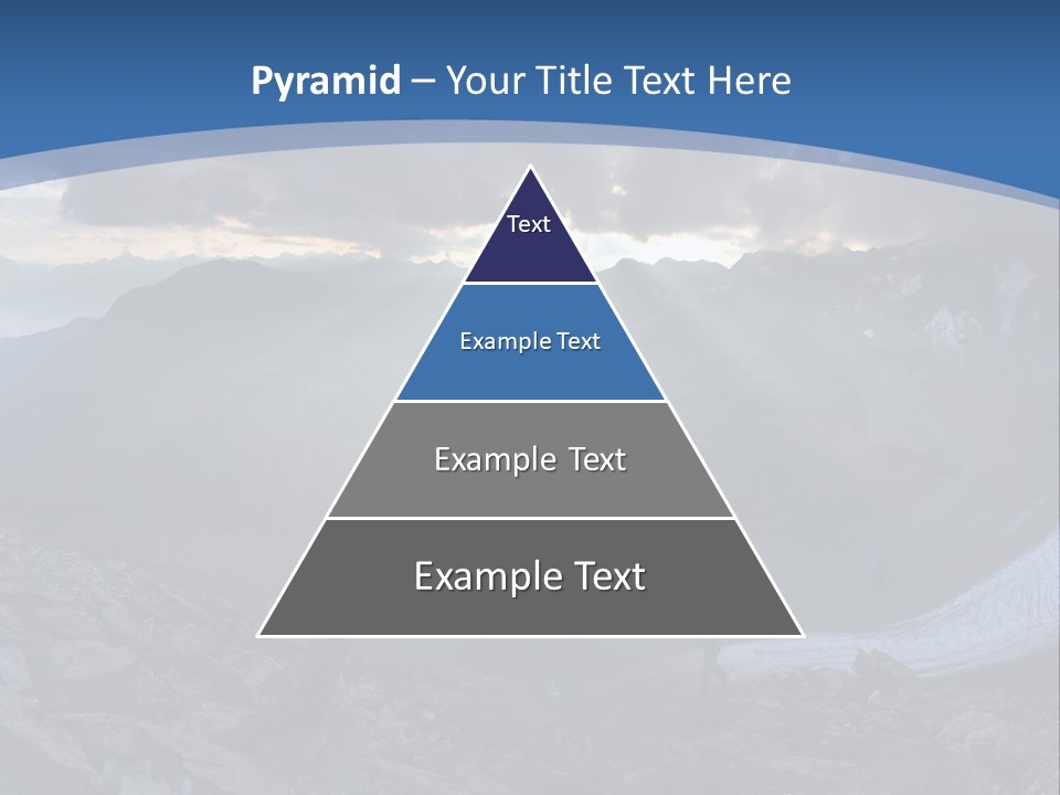 A Mountain Scene With The Sun Shining Through The Clouds PowerPoint Template