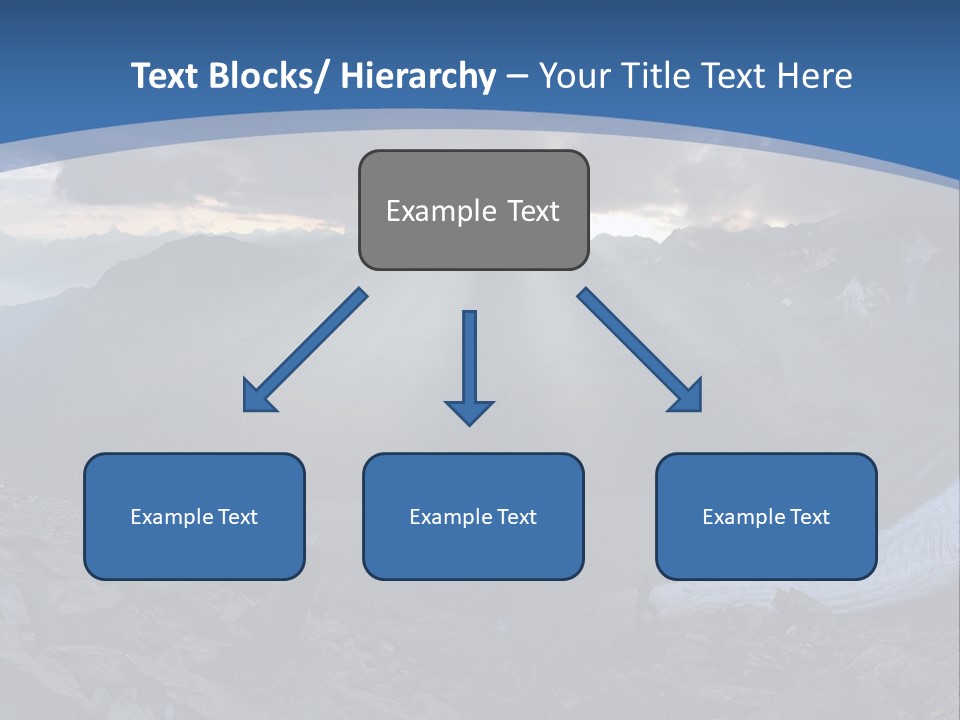 A Mountain Scene With The Sun Shining Through The Clouds PowerPoint Template