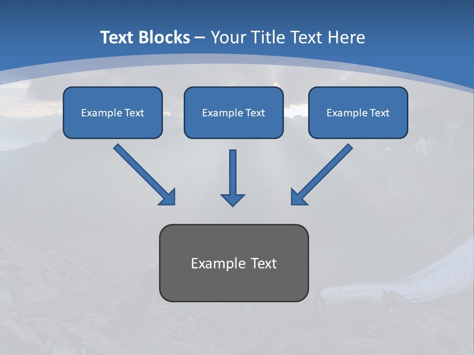 A Mountain Scene With The Sun Shining Through The Clouds PowerPoint Template