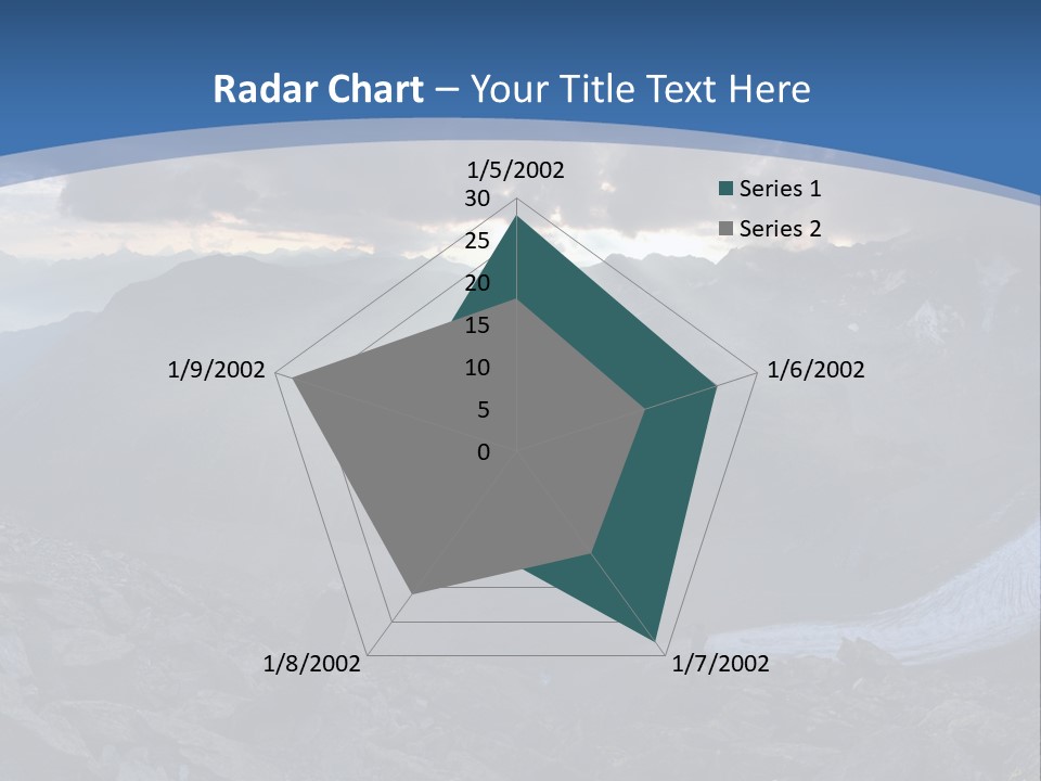 A Mountain Scene With The Sun Shining Through The Clouds PowerPoint Template