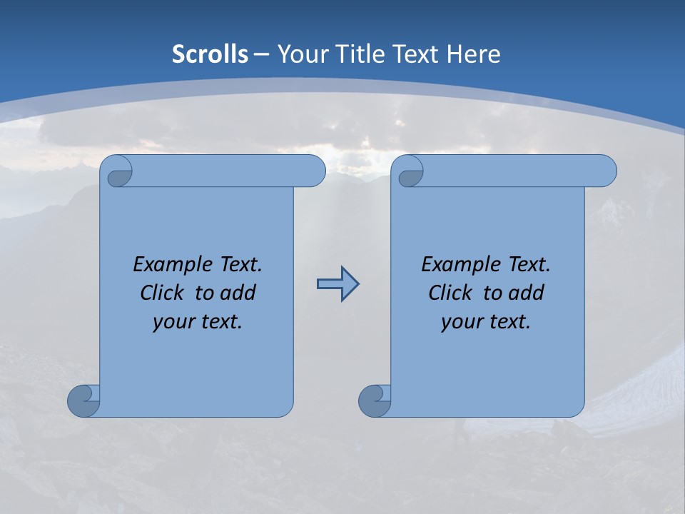 A Mountain Scene With The Sun Shining Through The Clouds PowerPoint Template