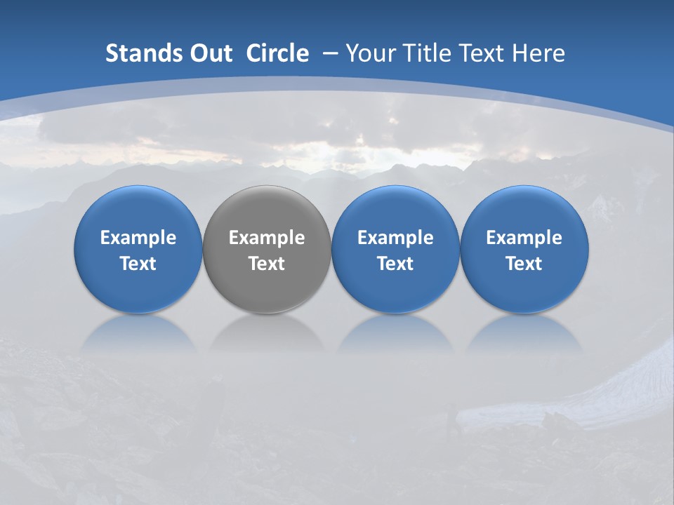 A Mountain Scene With The Sun Shining Through The Clouds PowerPoint Template