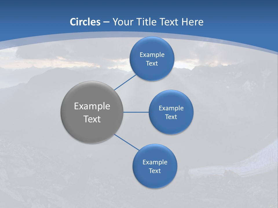 A Mountain Scene With The Sun Shining Through The Clouds PowerPoint Template