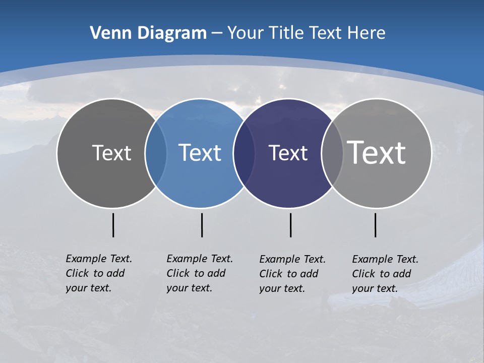 A Mountain Scene With The Sun Shining Through The Clouds PowerPoint Template