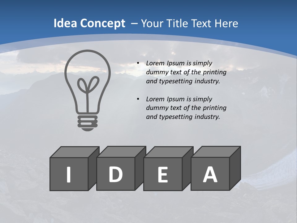A Mountain Scene With The Sun Shining Through The Clouds PowerPoint Template
