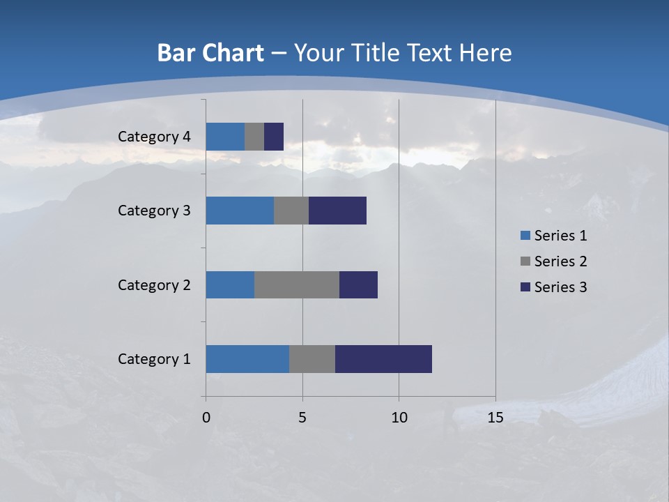 A Mountain Scene With The Sun Shining Through The Clouds PowerPoint Template