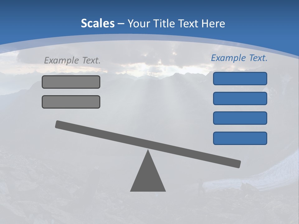 A Mountain Scene With The Sun Shining Through The Clouds PowerPoint Template