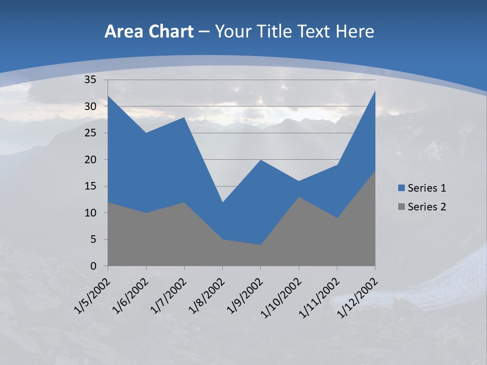 A Mountain Scene With The Sun Shining Through The Clouds PowerPoint Template