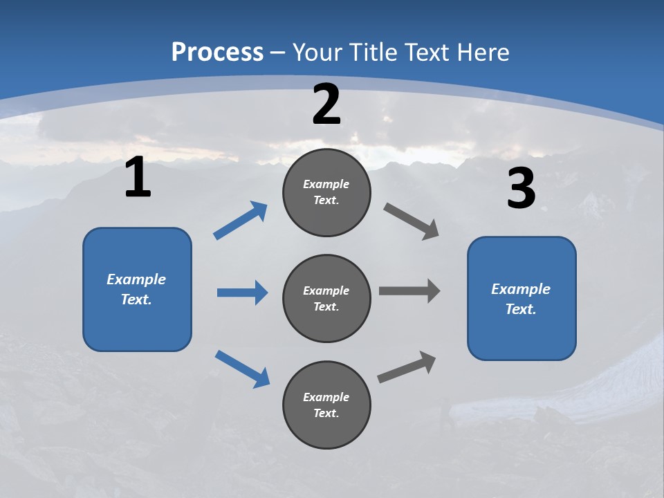 A Mountain Scene With The Sun Shining Through The Clouds PowerPoint Template