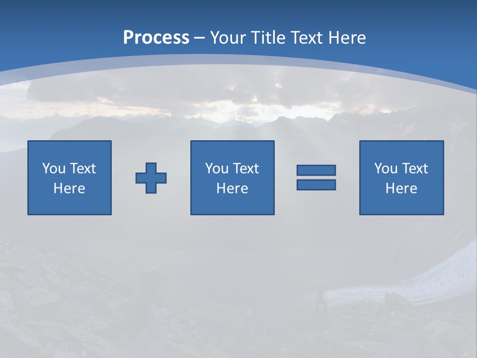 A Mountain Scene With The Sun Shining Through The Clouds PowerPoint Template