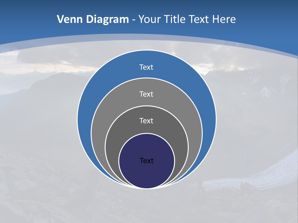 A Mountain Scene With The Sun Shining Through The Clouds PowerPoint Template