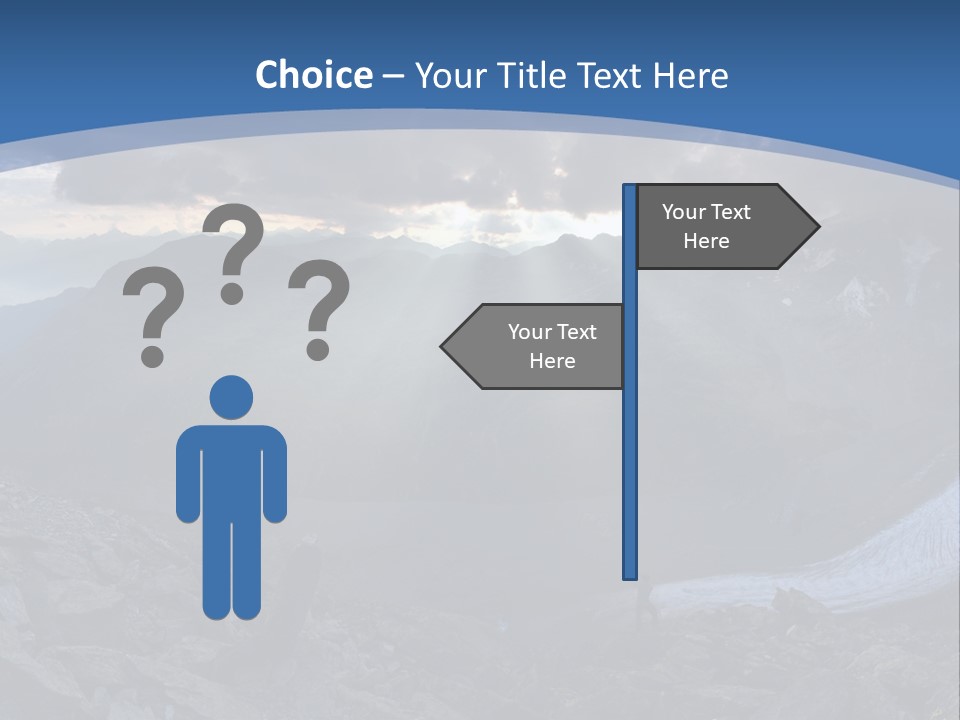 A Mountain Scene With The Sun Shining Through The Clouds PowerPoint Template