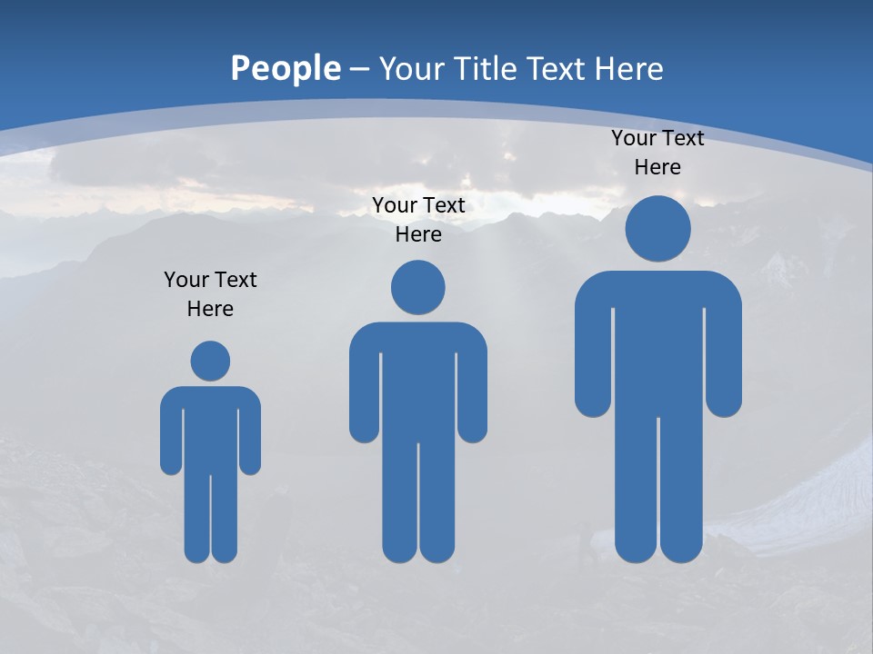 A Mountain Scene With The Sun Shining Through The Clouds PowerPoint Template