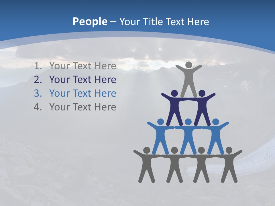 A Mountain Scene With The Sun Shining Through The Clouds PowerPoint Template