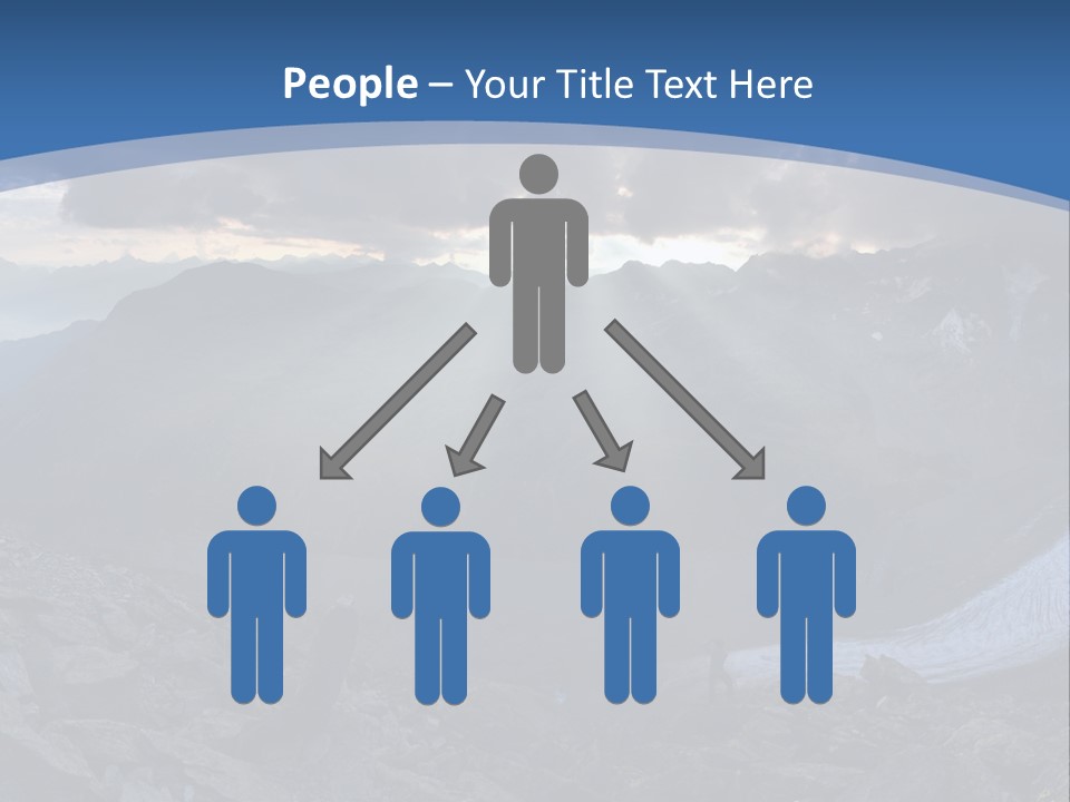 A Mountain Scene With The Sun Shining Through The Clouds PowerPoint Template