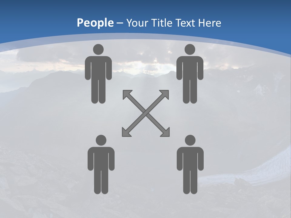 A Mountain Scene With The Sun Shining Through The Clouds PowerPoint Template