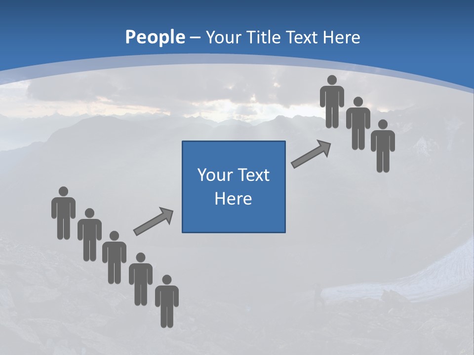 A Mountain Scene With The Sun Shining Through The Clouds PowerPoint Template