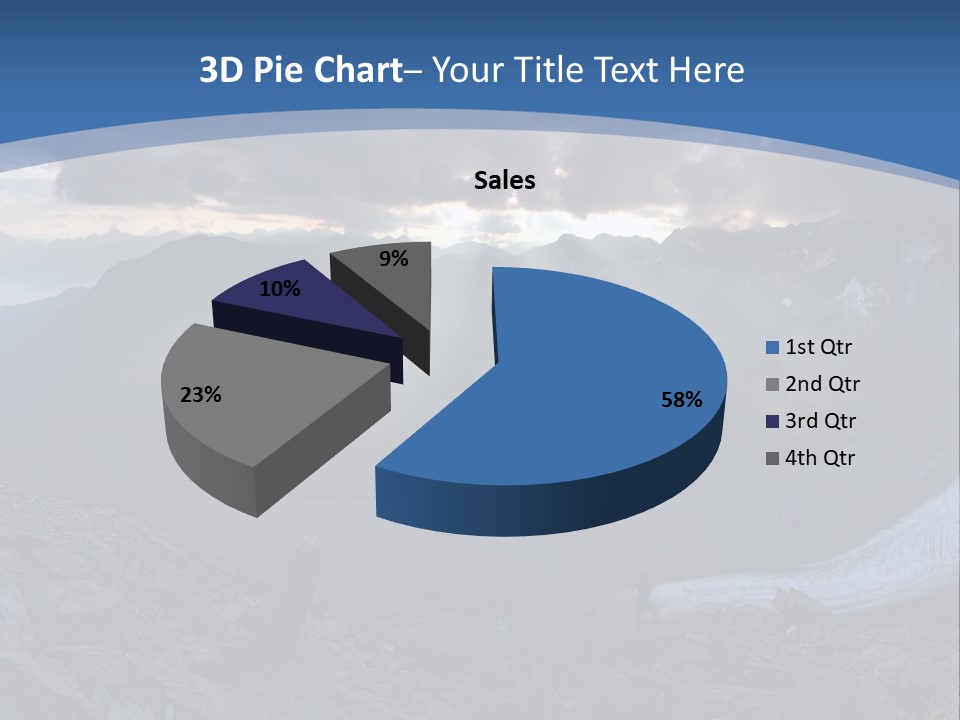 A Mountain Scene With The Sun Shining Through The Clouds PowerPoint Template