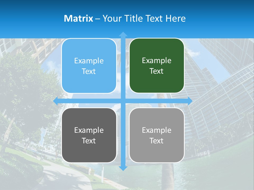 A Palm Tree Is In The Foreground Of A City PowerPoint Template