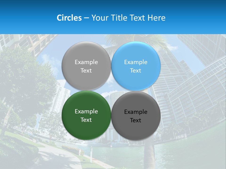 A Palm Tree Is In The Foreground Of A City PowerPoint Template