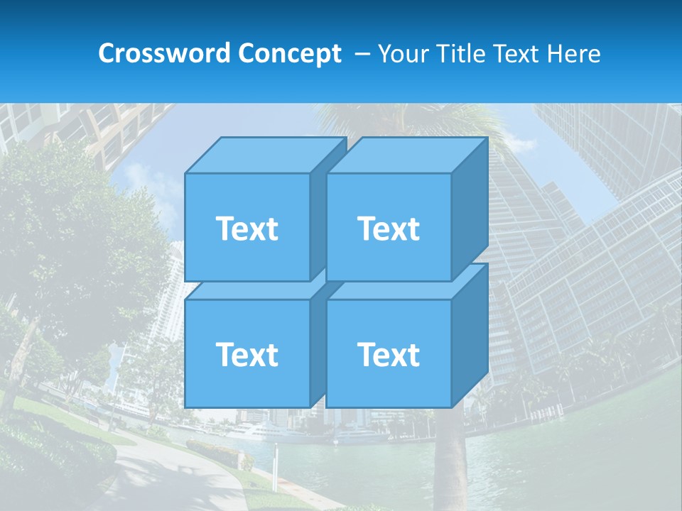 A Palm Tree Is In The Foreground Of A City PowerPoint Template