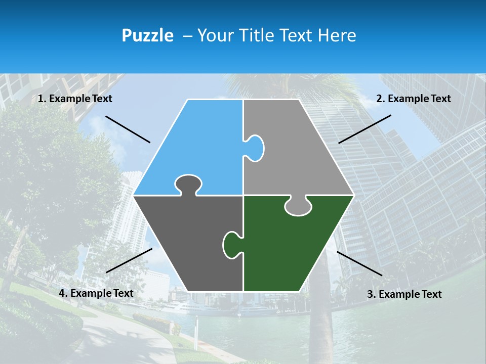 A Palm Tree Is In The Foreground Of A City PowerPoint Template