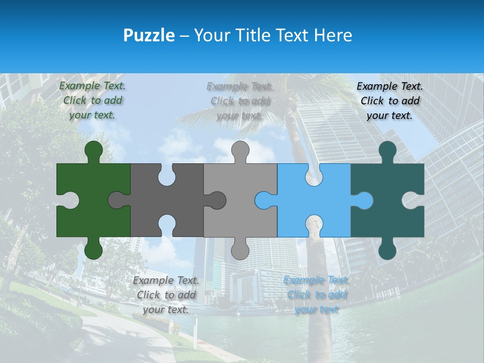 A Palm Tree Is In The Foreground Of A City PowerPoint Template