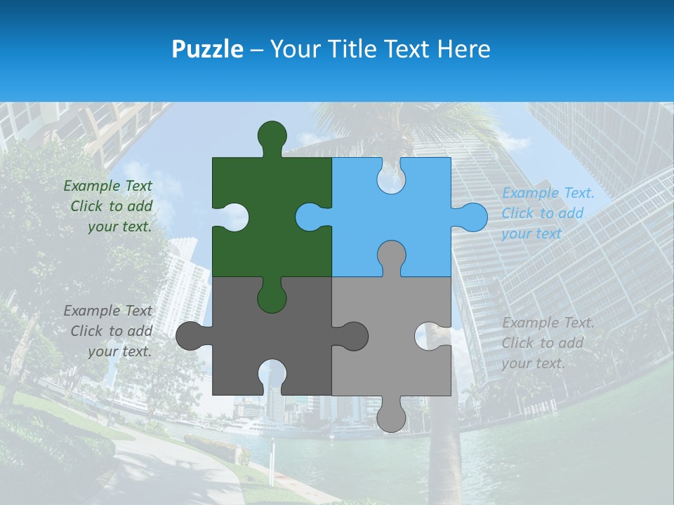 A Palm Tree Is In The Foreground Of A City PowerPoint Template