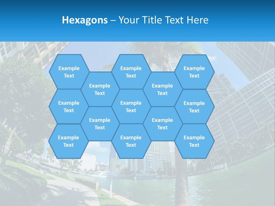 A Palm Tree Is In The Foreground Of A City PowerPoint Template