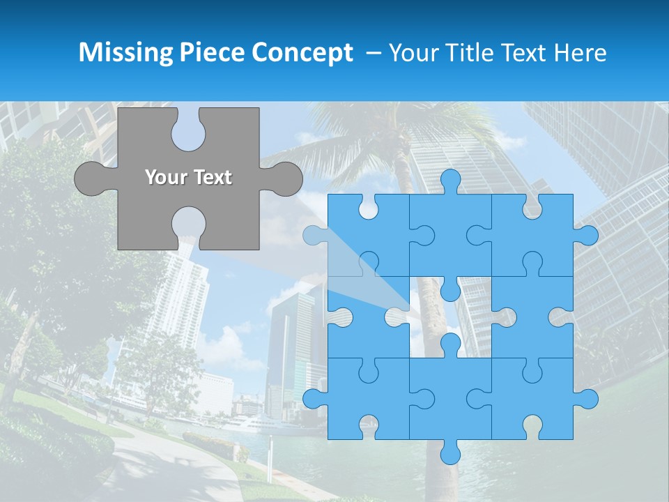 A Palm Tree Is In The Foreground Of A City PowerPoint Template