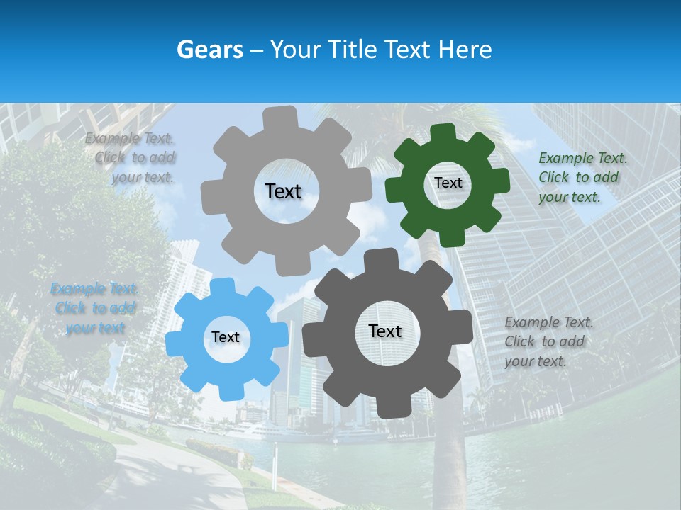 A Palm Tree Is In The Foreground Of A City PowerPoint Template