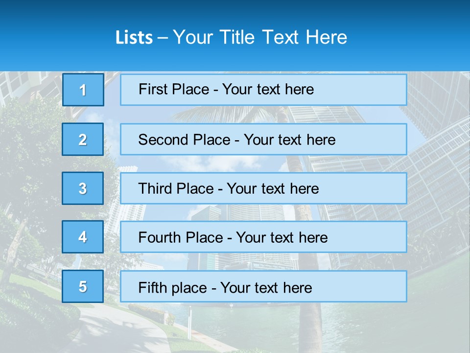 A Palm Tree Is In The Foreground Of A City PowerPoint Template